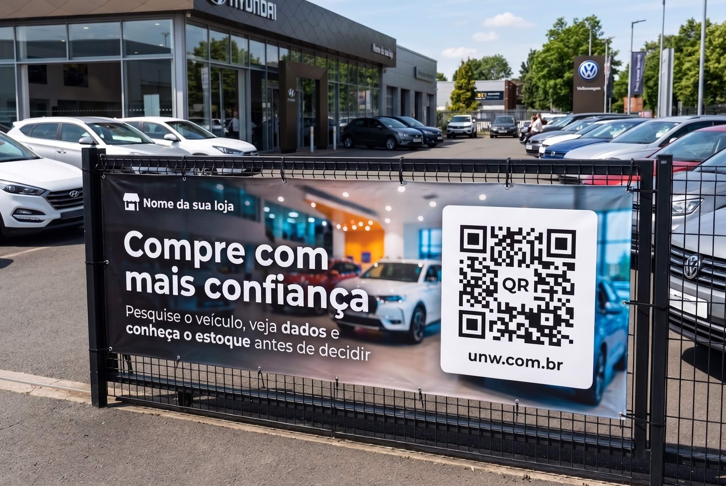 Faixa QR Code 3 × 0,80 m instalado