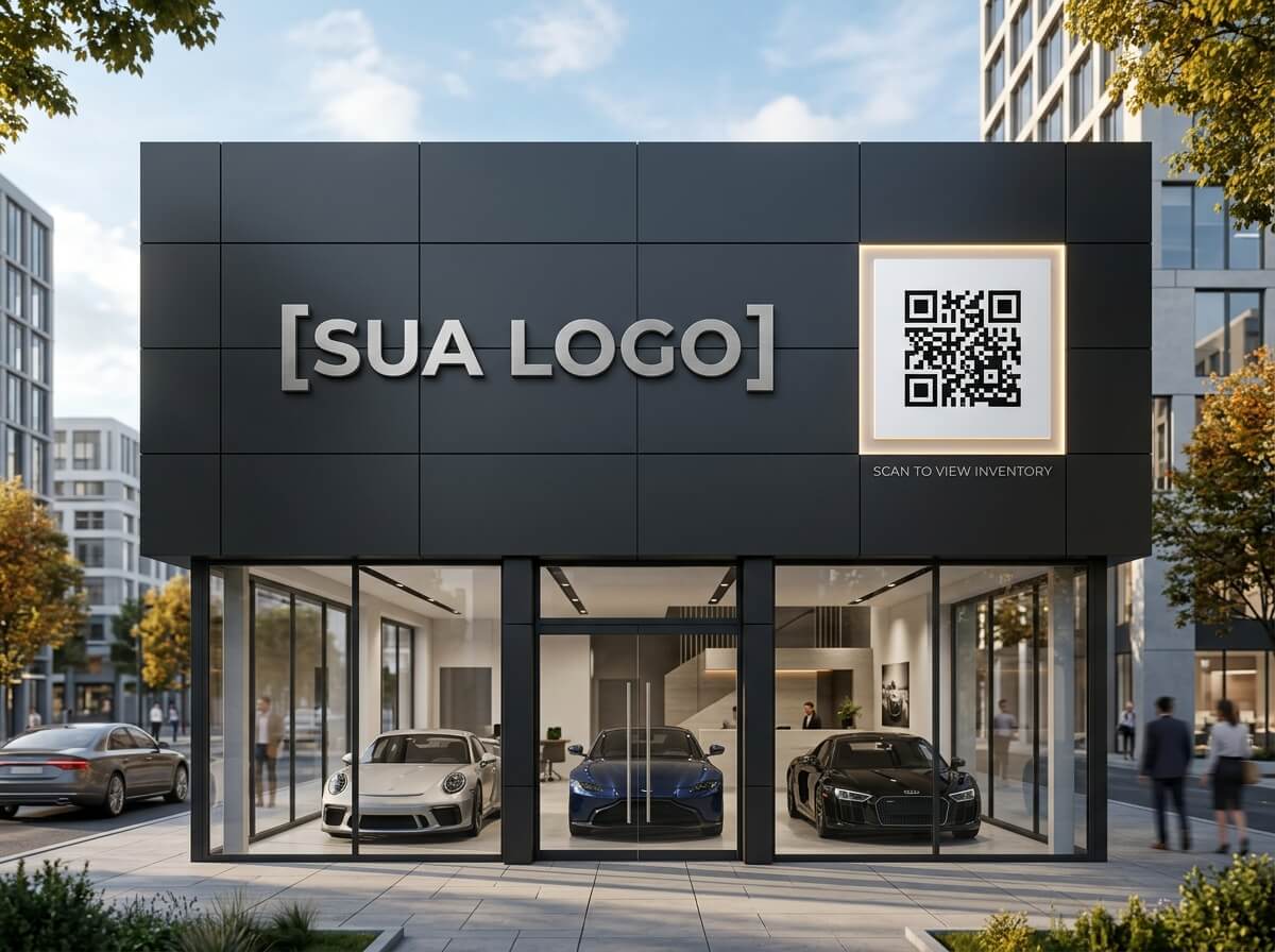 Fachada em ACM Recortada CNC & QR Code