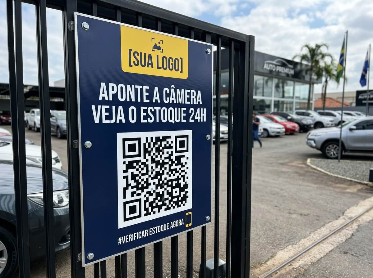 Placa QR Street 80cm (Grade em ACM) instalado