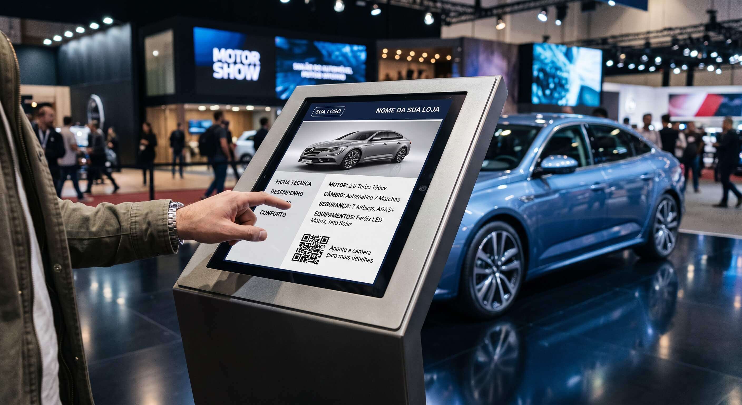 Tablet QR Pátio instalado