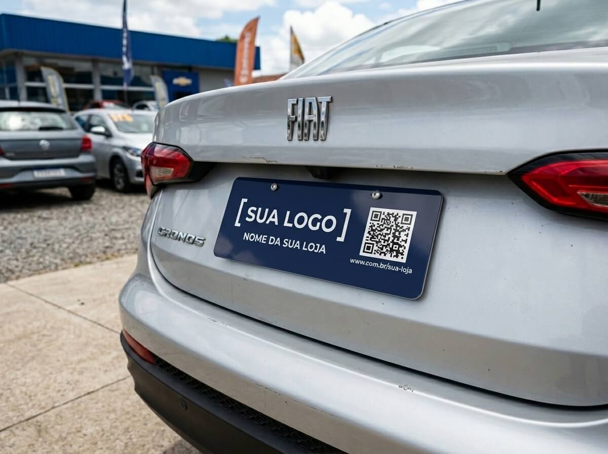 Tampa de Placa QR instalado